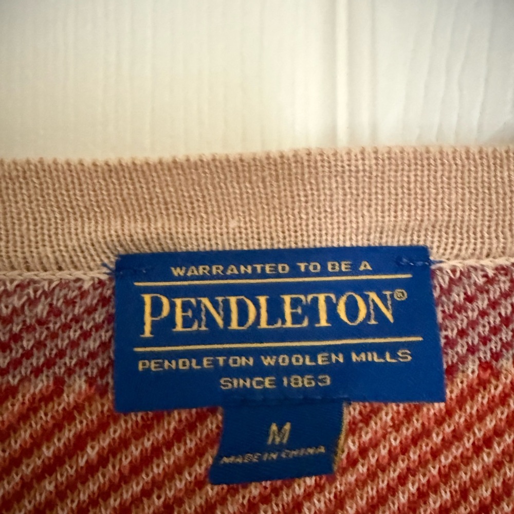 Pendleton Beige And Red Patterned Sweater - image 2